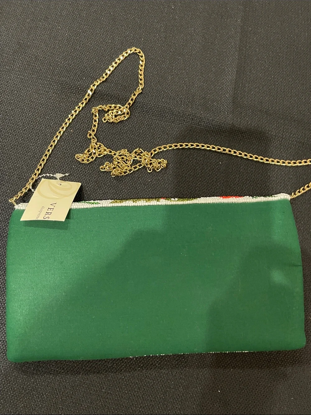 Versona beaded floral crossbody clutch